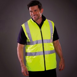 Plain Hi-vis reversible fleece bodywarmer Yoko 180 GSM